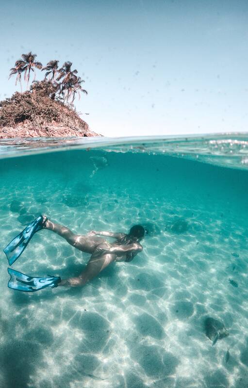 El clima tropical y el agua templada permiten chapuzones durante todo el año.
