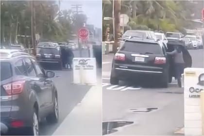 El clip muestra como luego de desembarcar en la playa el grupo de personas sube a una camioneta