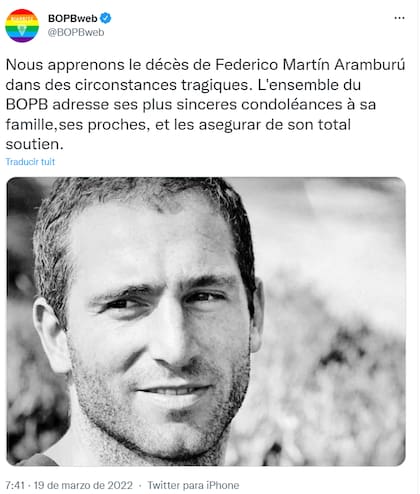 El club Biarritz hizo un breve comunicado por el fallecimiento de quien fue uno de sus jugadores