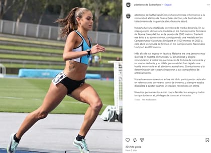 El Club de Atletismo del Distrito de Sutherland mencionó el lado más personal de Natasha Ward