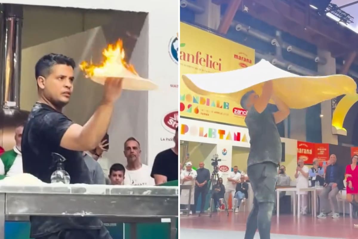 El cocinero argentino que brilló en el Mundial de la Pizza con acrobacias y llevó la bandera a lo más alto
