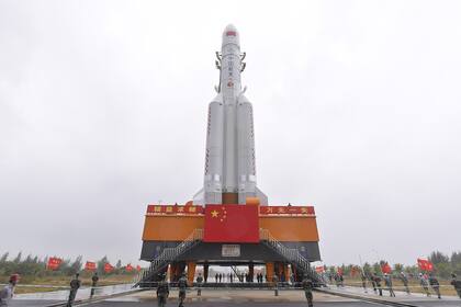 El cohete portador 5 Y3 en el Centro de Lanzamiento Espacial Wenchang