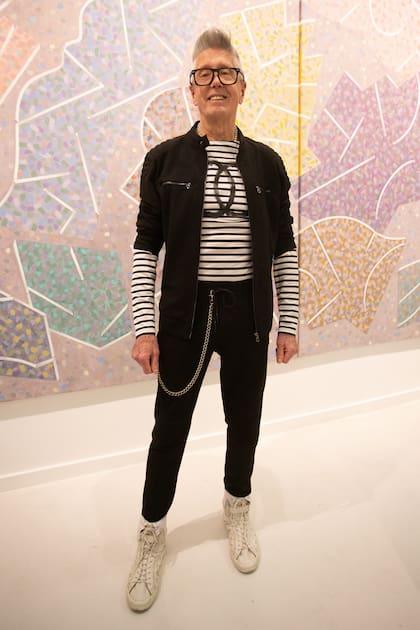 El coleccionista Charlie Thorton en el cocktail de la galería de María Calcaterra.