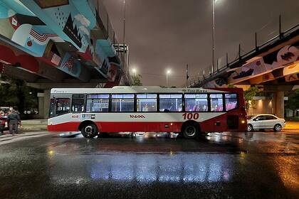 El colectivo de la línea 100 que fue escenario del mortal intento de robo