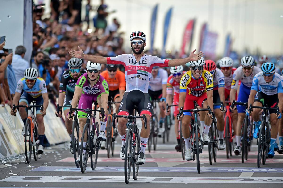 El colombiano Fernando Gaviria, vencedor de la etapa de este martes y nuevo líder de la Vuelta de San Juan