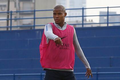 El colombiano Wilmar Barrios, pieza clave en Boca, en el entrenamiento de hoy