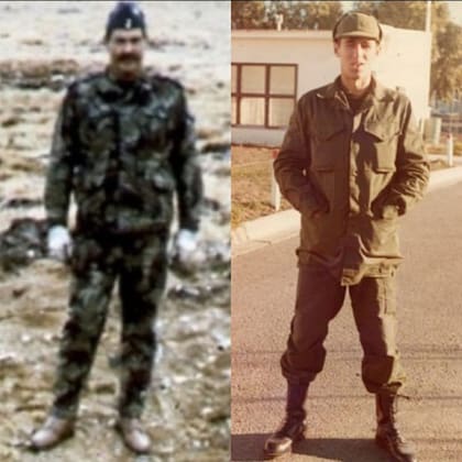 El comandante inglés Bob Ivenson (izquierda) fue derribado por el soldado Ramón Garcés