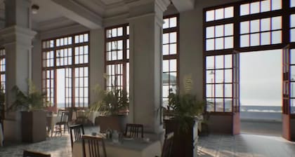 El comedor del hotel fue recreado digitalmente por el arquitecto Daniel Thul