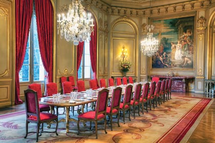 El comedor tiene capacidad para 30 personas y aquí se celebran las cenas de Estado.