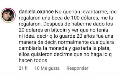 El comentario de la mesera en Instagram