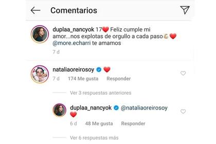 El comentario de Natalia Oreiro en uno de los posteos de Nancy Duplaá, por el cumpleaños de su hija