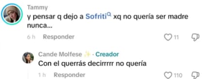 El comentario en TikTok que provocó la reacción de Cande Molfese tras anunciar su embarazo