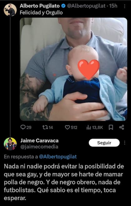 El comentario que desató la polémica (Captura X)