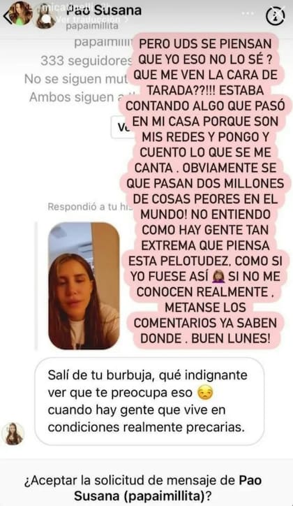 El comentario que recibió Micaela Tinelli que provocó el enojo de su hermana