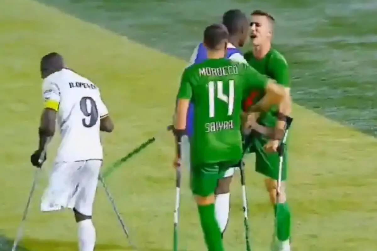 El comienzo de los incidentes en la final de la Copa Africana de Amputados entre Ghana y Marruecos