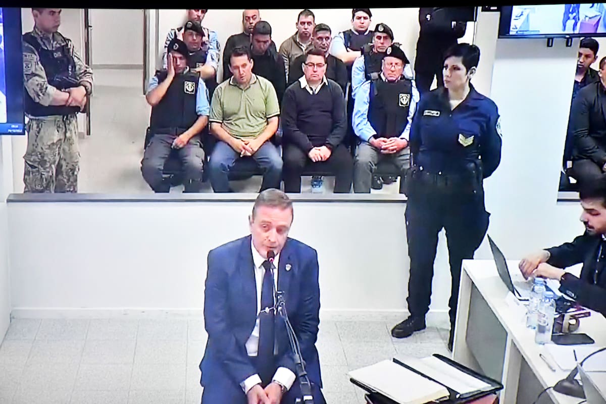 El comisario retirado Gustavo Cumplido, durante su declaración en el juicio por el asesinato de Blas Correas