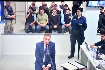 El comisario retirado Gustavo Cumplido, durante su declaración en el juicio por el asesinato de Blas Correas