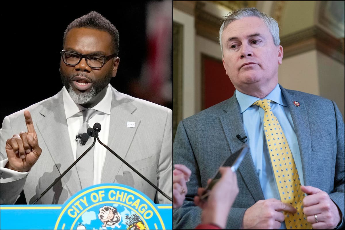 El Comité de Supervisión del Congreso citó al alcalde de Chicago para analizar el impacto de las políticas santuario en la seguridad pública y la eficacia de la ley de inmigración federal; en la imagen Brandon Johnson (alcalde de Chicago) y James Comer