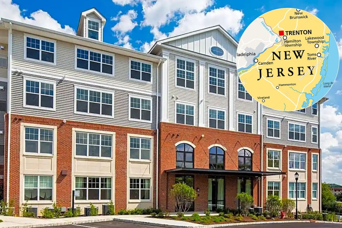 El complejo Avalon Wharton fue construido en 2012 sobre terrenos que formaban parte de una mina abandonada del siglo XIX (apartmentguide)