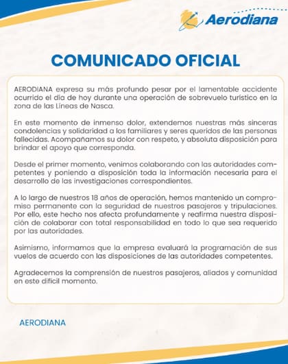El comunicado completo de la empresa