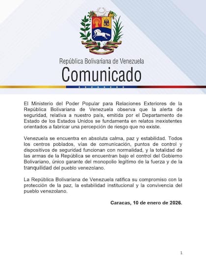 El comunicado de Venezuela