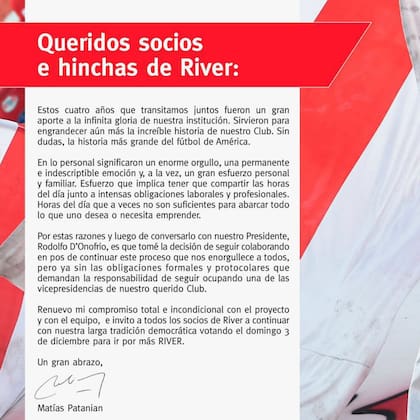 El comunicado de Patanián