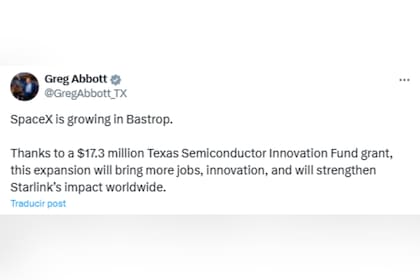 El comunicado de Abbott sobre los puestos de trabajo en Bastrop