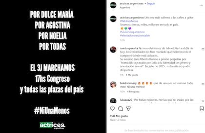 El comunicado de Actrices Argentinas