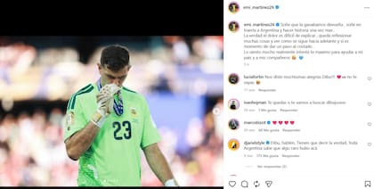 El comunicado de Emiliano Martínez en Instagram