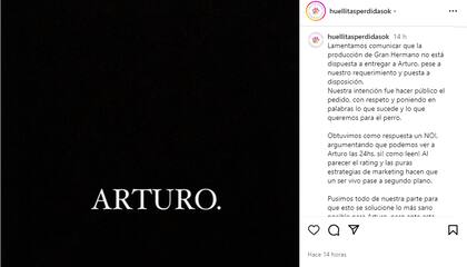 El comunicado de Huellitas Perdidas