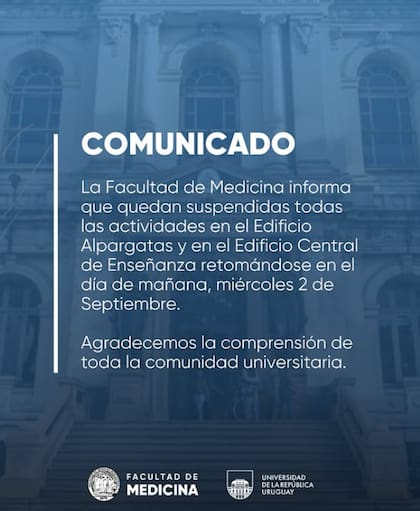 El comunicado de la Facultad de Medicina