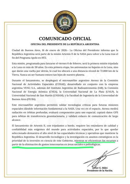 El comunicado de la Oficina del Presidente emitido el viernes considera "gastos innecesarios" la inversión en ciencias sociales y politológicas