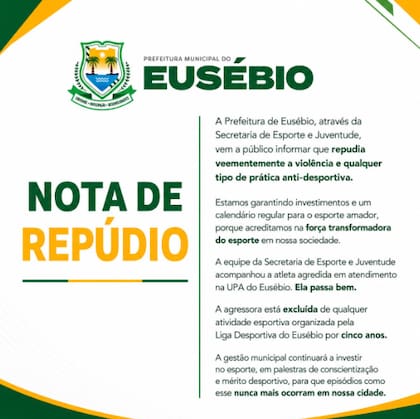 El comunicado de la Prefectura Municipal de Eusebio