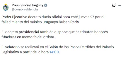 El comunicado de la presidencia uruguaya