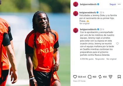El comunicado de la selección belga tras lo ocurrido con Doku