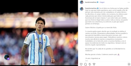 El comunicado de Lisandro Martínez
