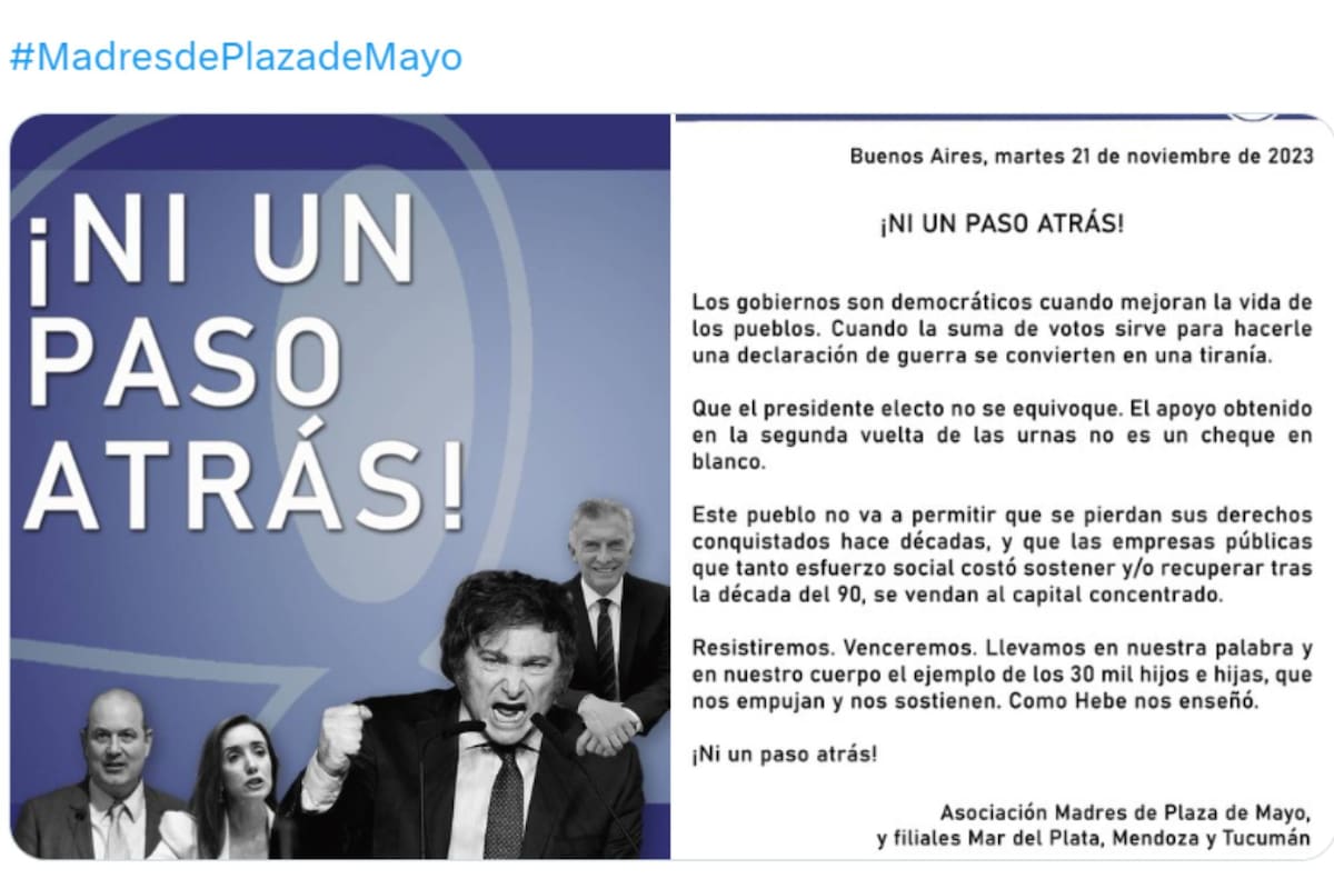 El comunicado de Madres de Plaza de Mayo