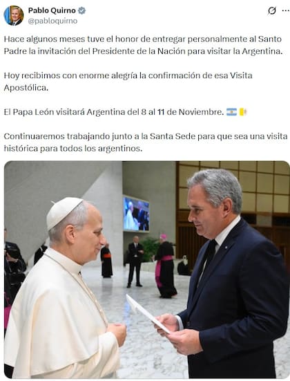 El comunicado de Pablo Quirno