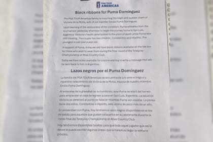 El comunicado de PGA Tour Américas tras tomar conocimiento de la muerte de la esposa de Emilio "Puma" Rodríguez