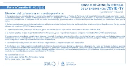 El comunicado del gobierno de Formosa ante el primer caso de Covid-19