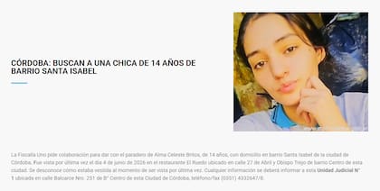 El comunicado del Ministerio Público Fiscal de Córdoba