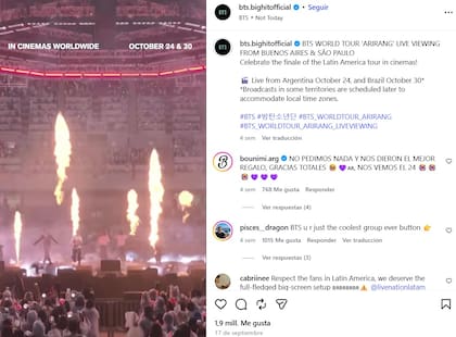 El comunicado oficial de BTS