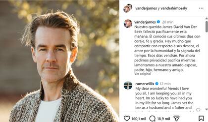 El comunicado oficial de la familia confirmó que el fallecimiento ocurrió este miércoles 11 de febrero (Instagram, @vanderjames)