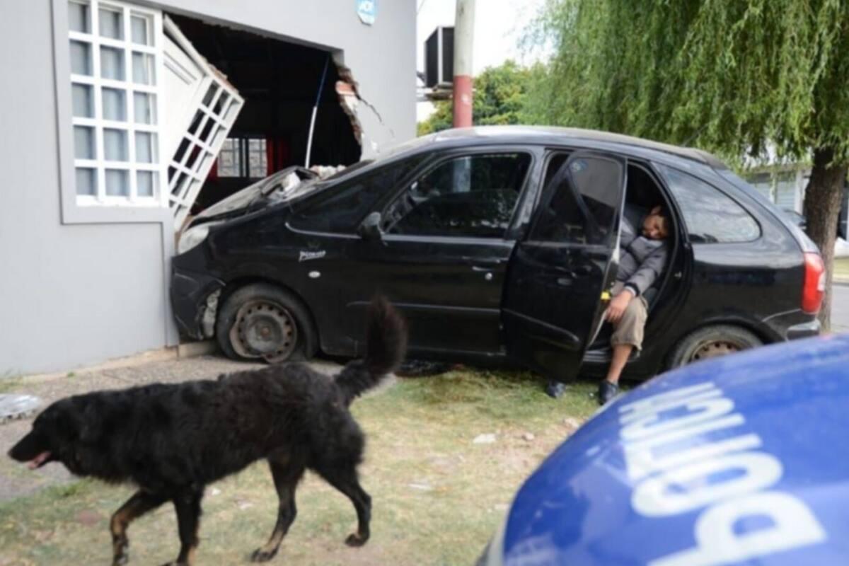 El conductor chocó la vivienda familiar a las 5.30 y dentro del vehículo la Policía encontró botellas de cerveza Fuente: Twitter