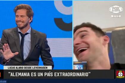 El conductor de 90 Minutos de Fútbol se rió de su propio meme con el jugador del Bayer Leverkusen.