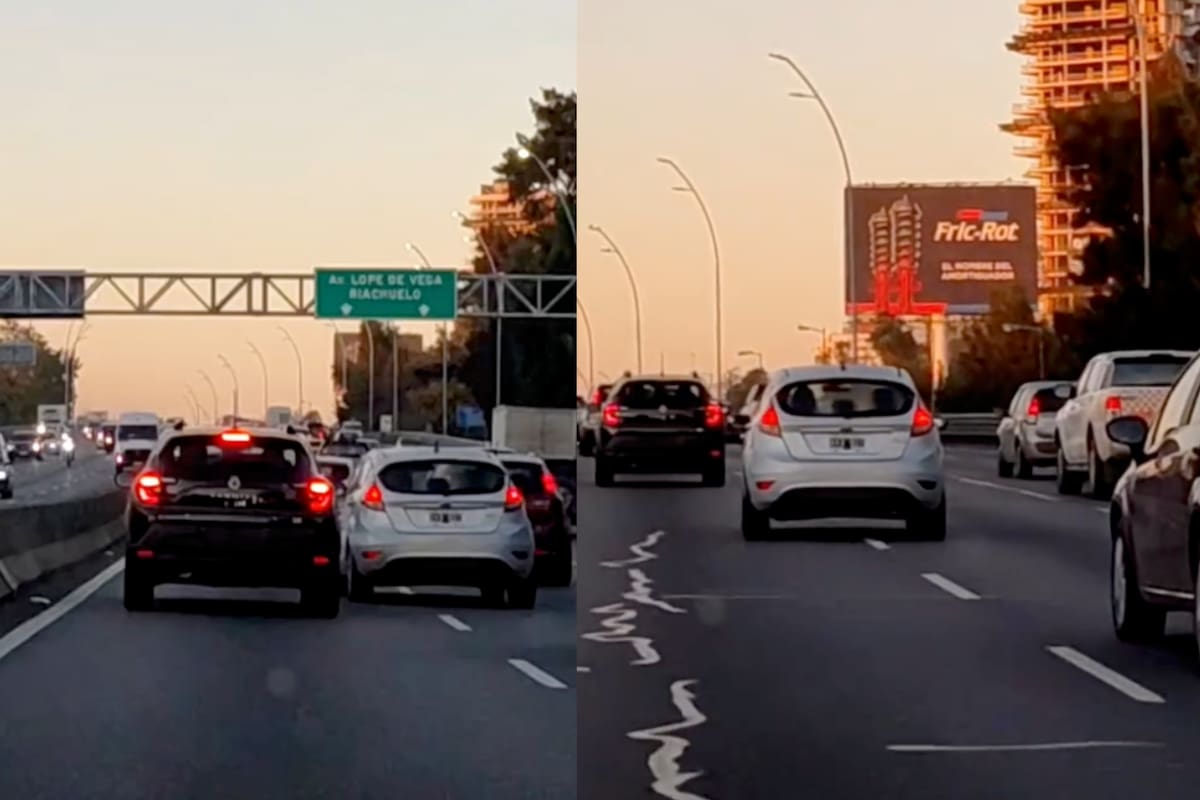 El conductor no respetaba la distancia intervehicular y manejaba en zigzag (Instagram: @rufo.varela)