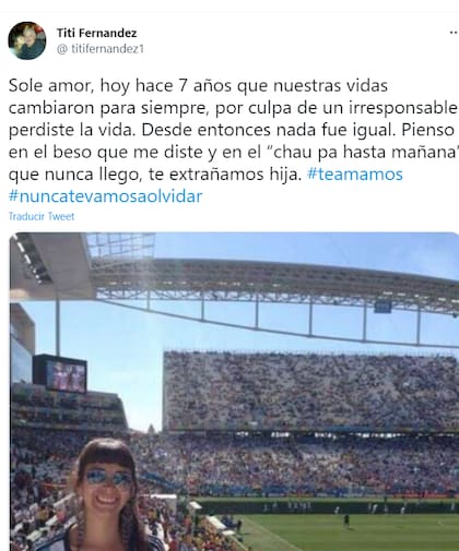 El conmovedor mensaje de Tití a su hija, días atrás, en el aniversario de su fallecimiento
