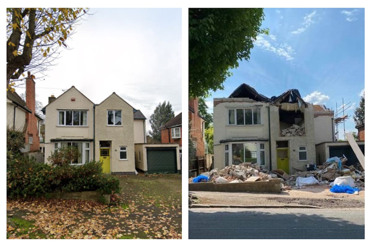 El constructor decidió "vengarse" por no recibir el pago acordado y le demolió parte de la casa