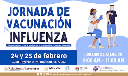 El Consulado de México en Houston hará campaña de vacunación (X @ConsulMexHou)