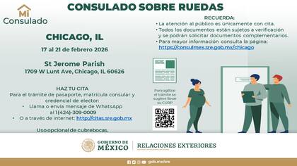 El Consulado General de México en Chicago pone en marcha su plan sobre ruedas para que sus connacionales realicen diversos trámites (X/@ConsulMexCho)